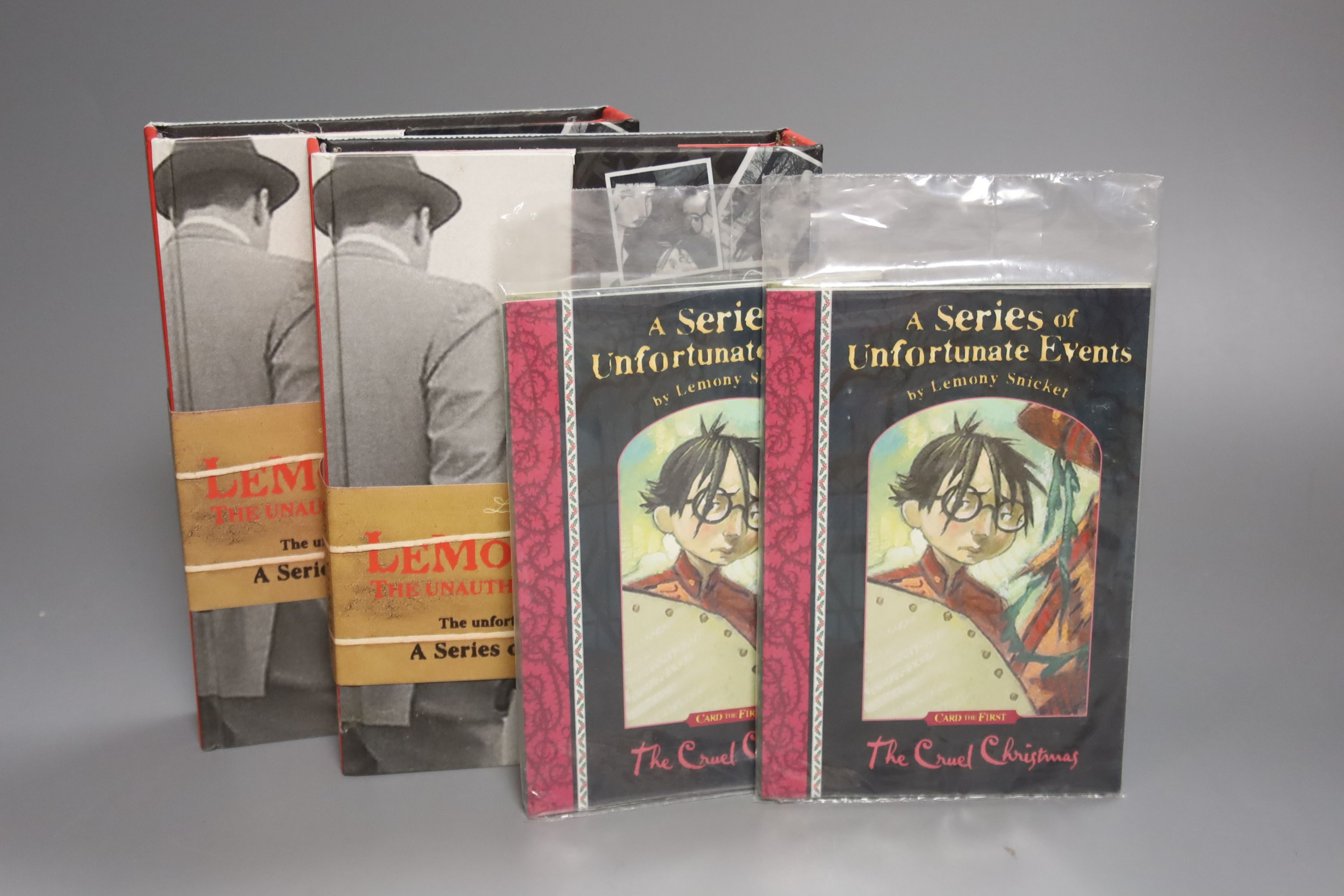 Snicket, Lemony – A Series Of Unfortunate Events (complete, books 1 – 13) 16mo, first editions, hardbacks (without issue) Egmont, together with additional copies to include special editions, 2 x copies of The Unauthorize